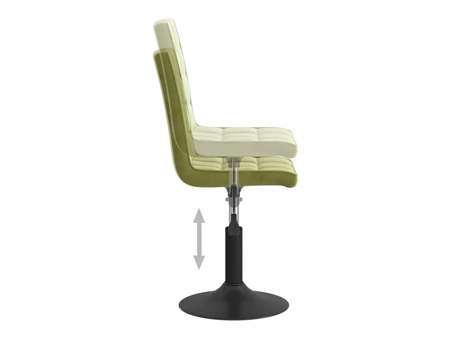 Sillas de comedor giratorias 2 unidades de terciopelo verde claro