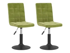 Sillas de comedor giratorias 2 unidades de terciopelo verde claro