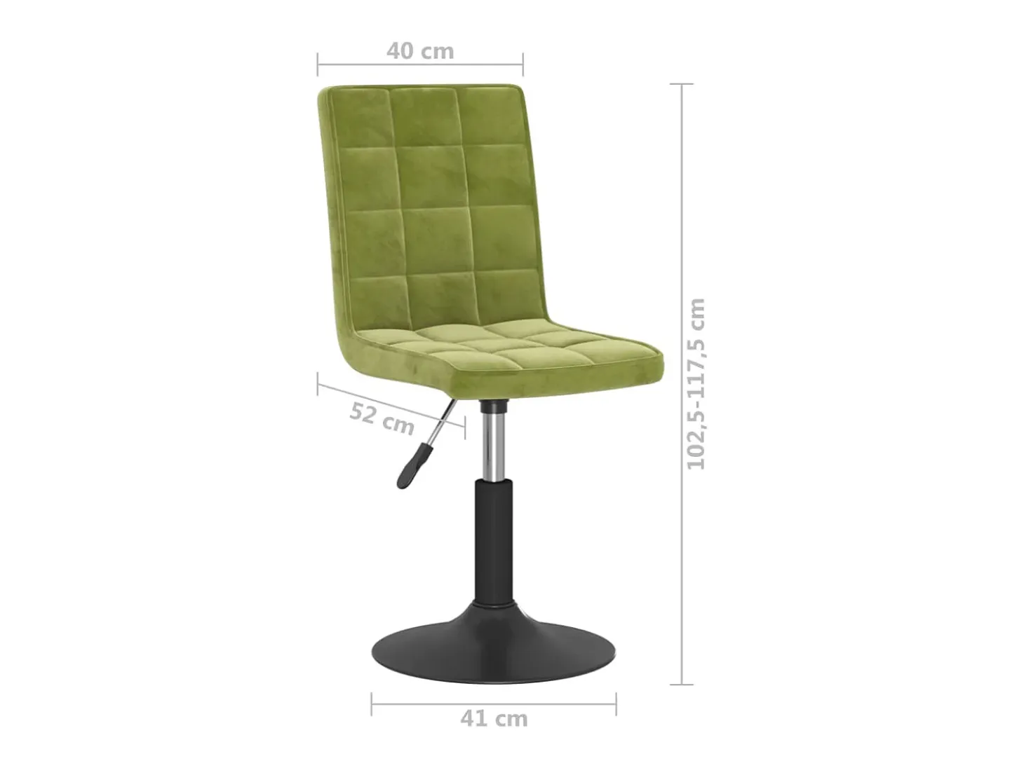 Sillas de comedor giratorias 2 unidades de terciopelo verde claro