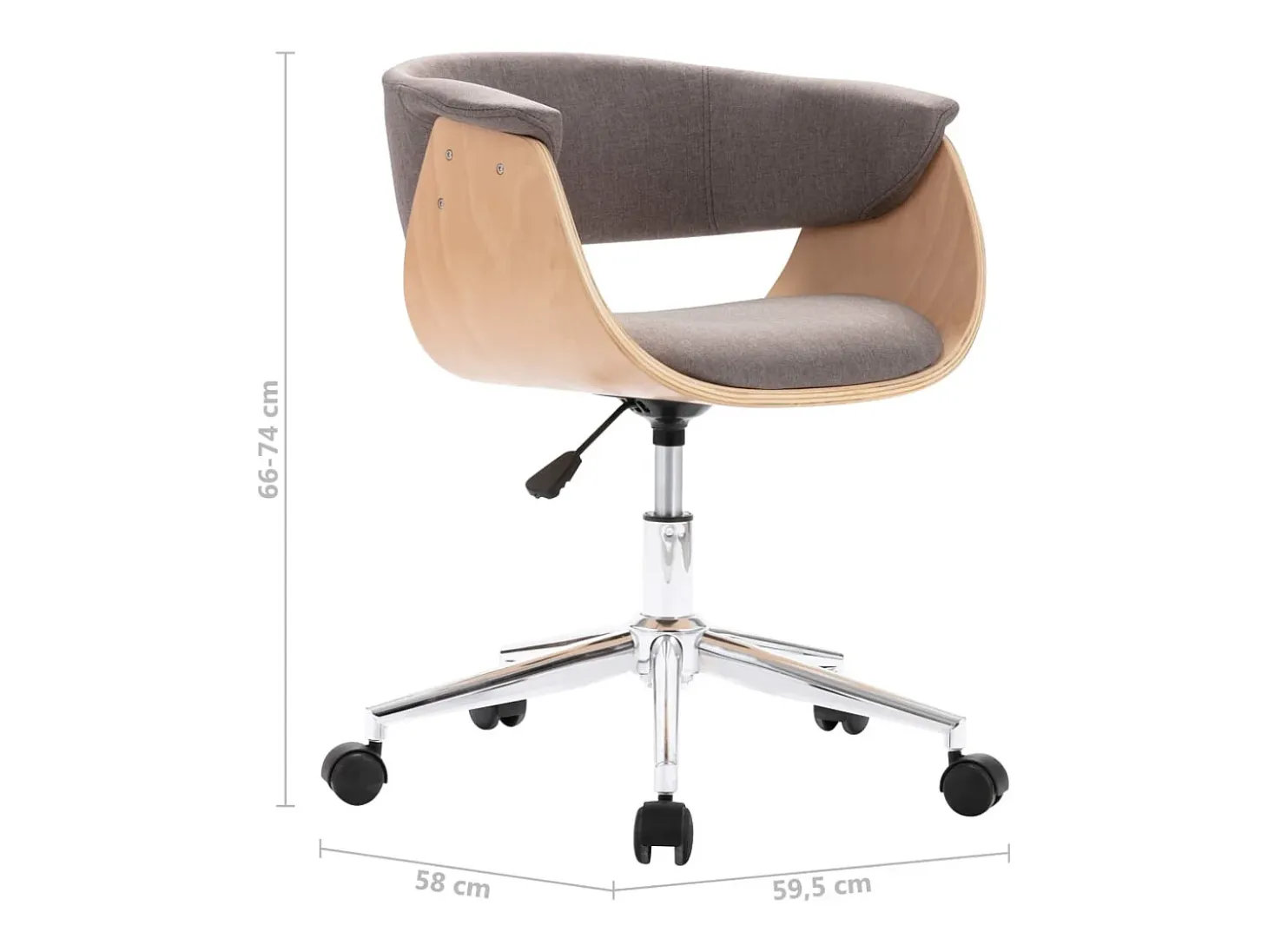 Sillas de comedor giratorias 2 unidades tela gris taupe