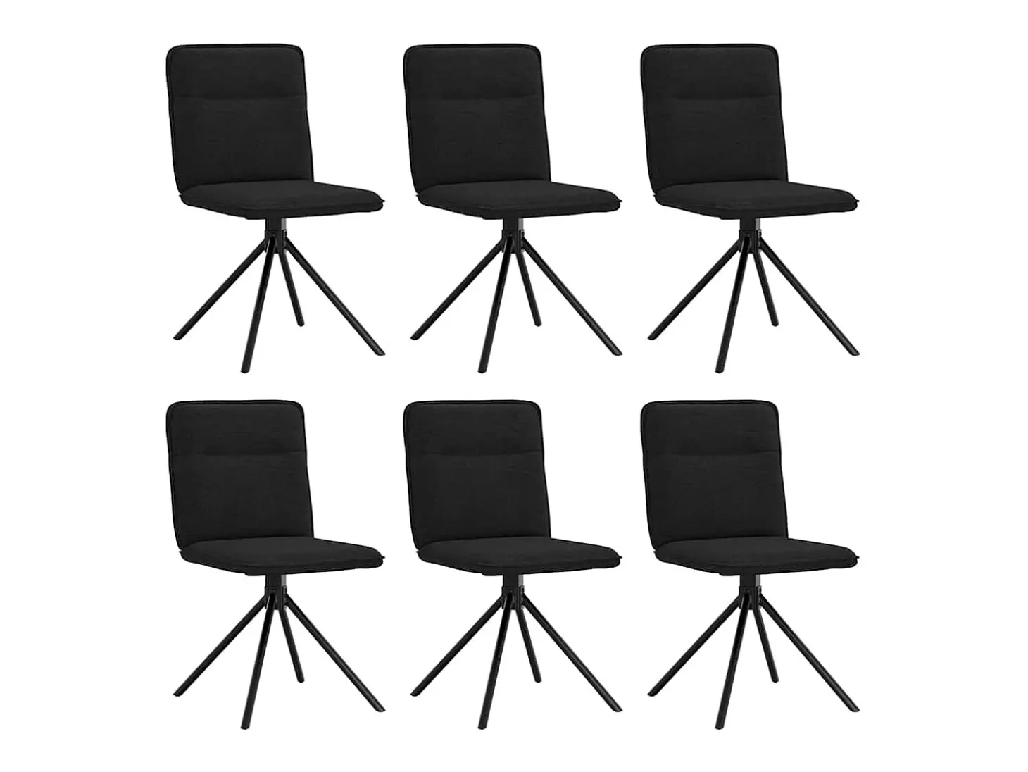 Sillas de comedor giratorias 6 unidades tela negras