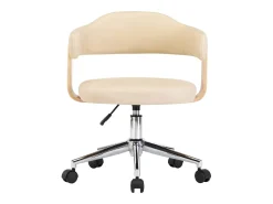Sillas de comedor giratorias 4 unidades cuero sintético color crema