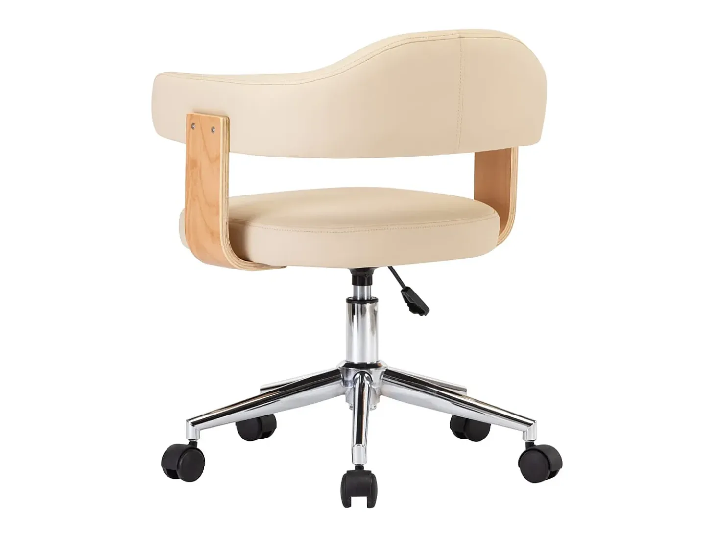 Sillas de comedor giratorias 4 unidades cuero sintético color crema