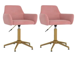 Sillas de comedor giratorias 2 unidades terciopelo rosa