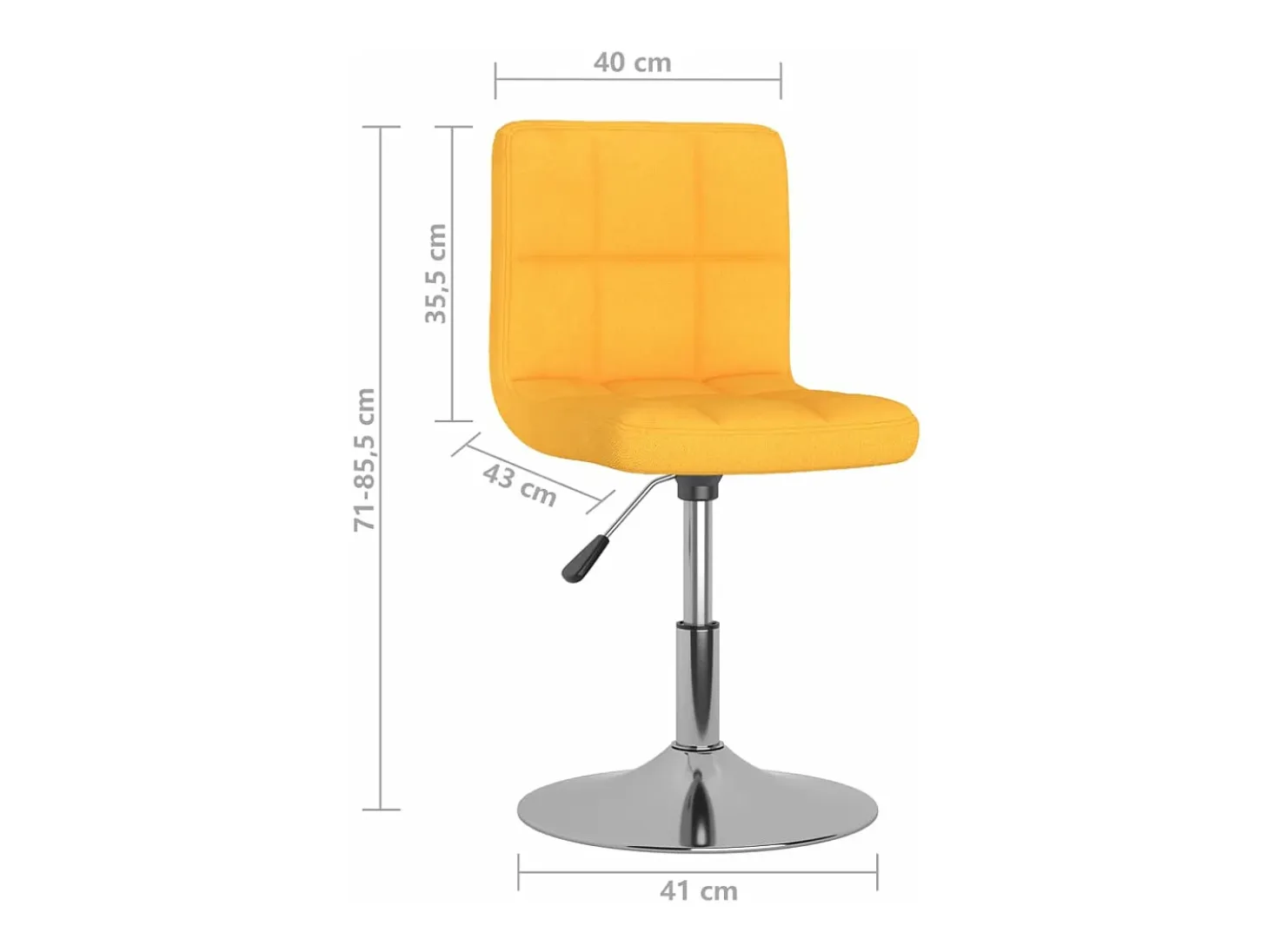Sillas de comedor giratorias 4 unidades tela amarillo