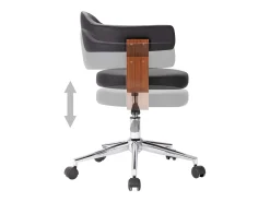 Sillas de comedor giratorias 2 unidades madera curvada y cuero negro