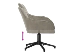 Sillas de comedor giratorias 2 unidades de terciopelo gris claro