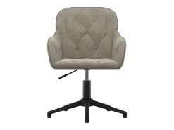 Sillas de comedor giratorias 2 unidades de terciopelo gris claro