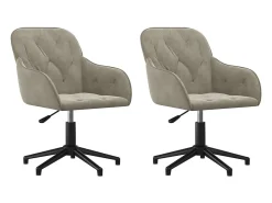 Sillas de comedor giratorias 2 unidades de terciopelo gris claro