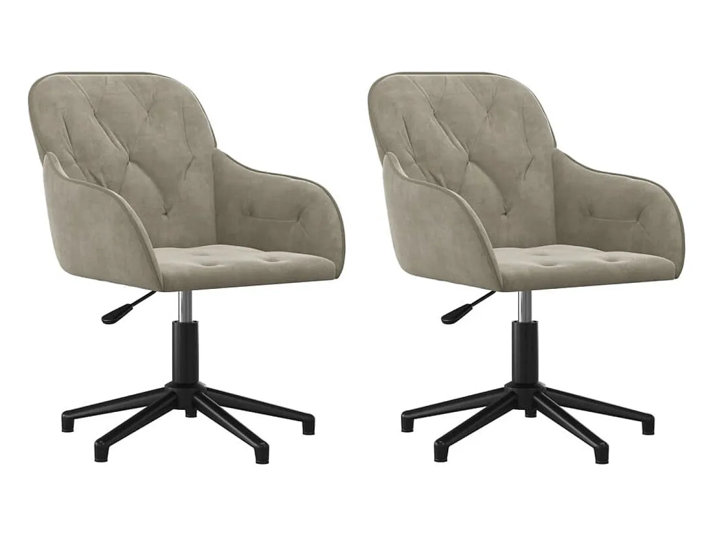 Sillas de comedor giratorias 2 unidades de terciopelo gris claro