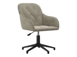 Sillas de comedor giratorias 2 unidades de terciopelo gris claro