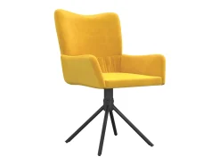 Sillas de comedor giratorias 2 unidades terciopelo amarillo