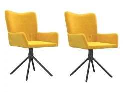 Sillas de comedor giratorias 2 unidades terciopelo amarillo