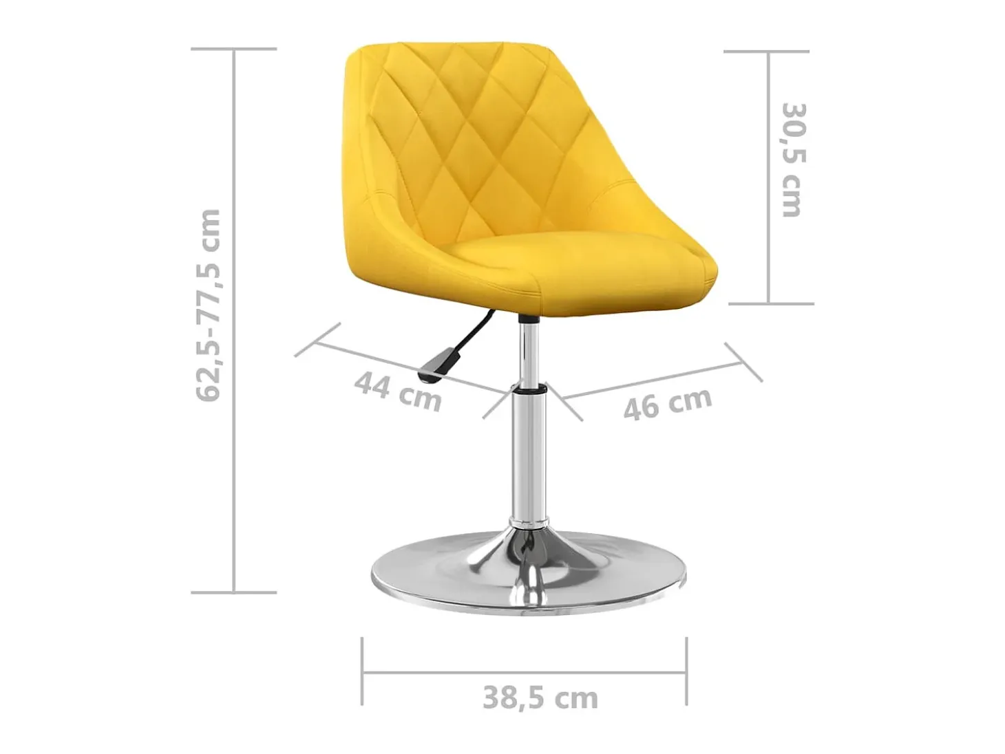 Sillas de comedor giratorias 6 unidades terciopelo amarillo mostaza