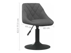Sillas de comedor giratorias 2 unidades terciopelo gris oscuro