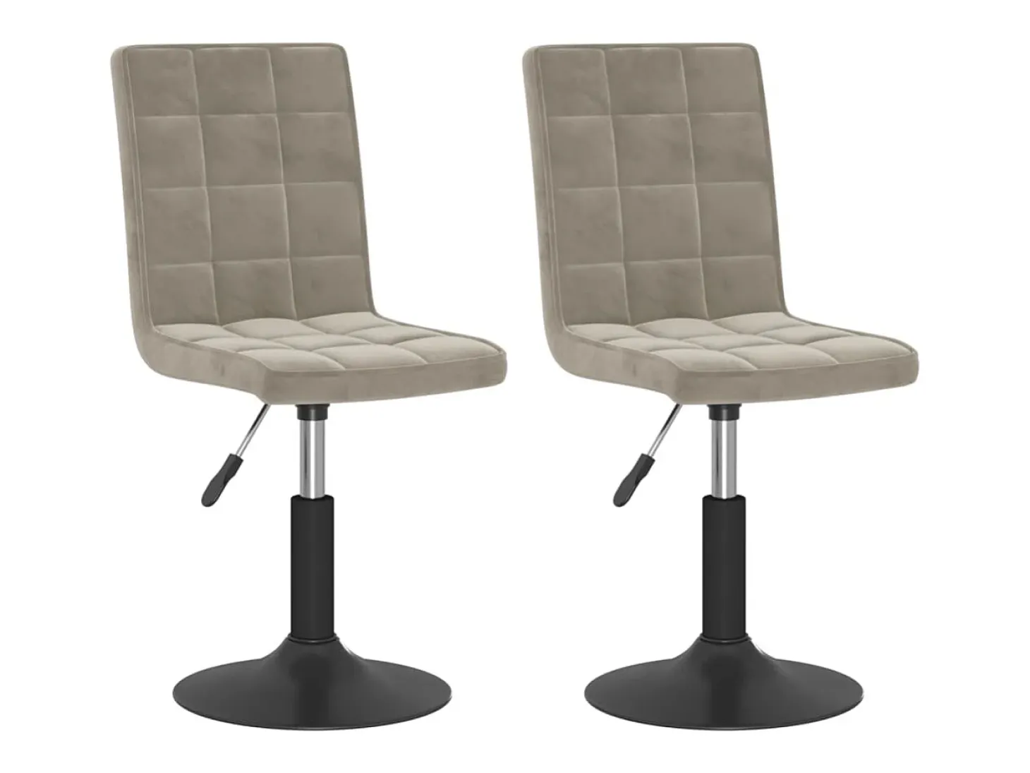 Sillas de comedor giratorias 2 unidades de terciopelo gris claro