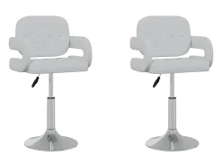 Sillas de comedor giratorias 2 unidades cuero sintético blanco