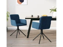Sillas de comedor giratorias 2 uds terciopelo azul