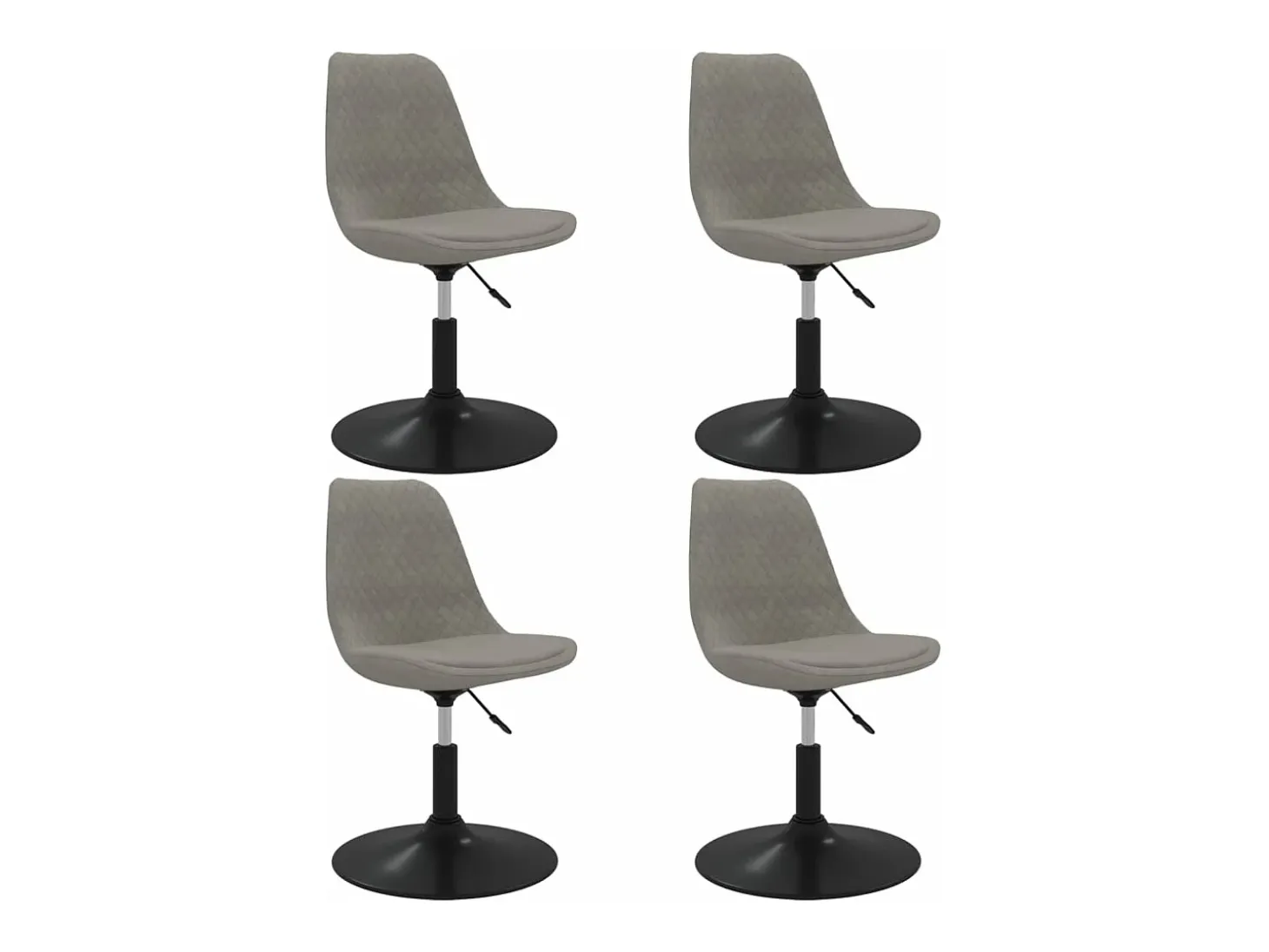 Sillas de comedor giratorias 4 unidades terciopelo gris claro