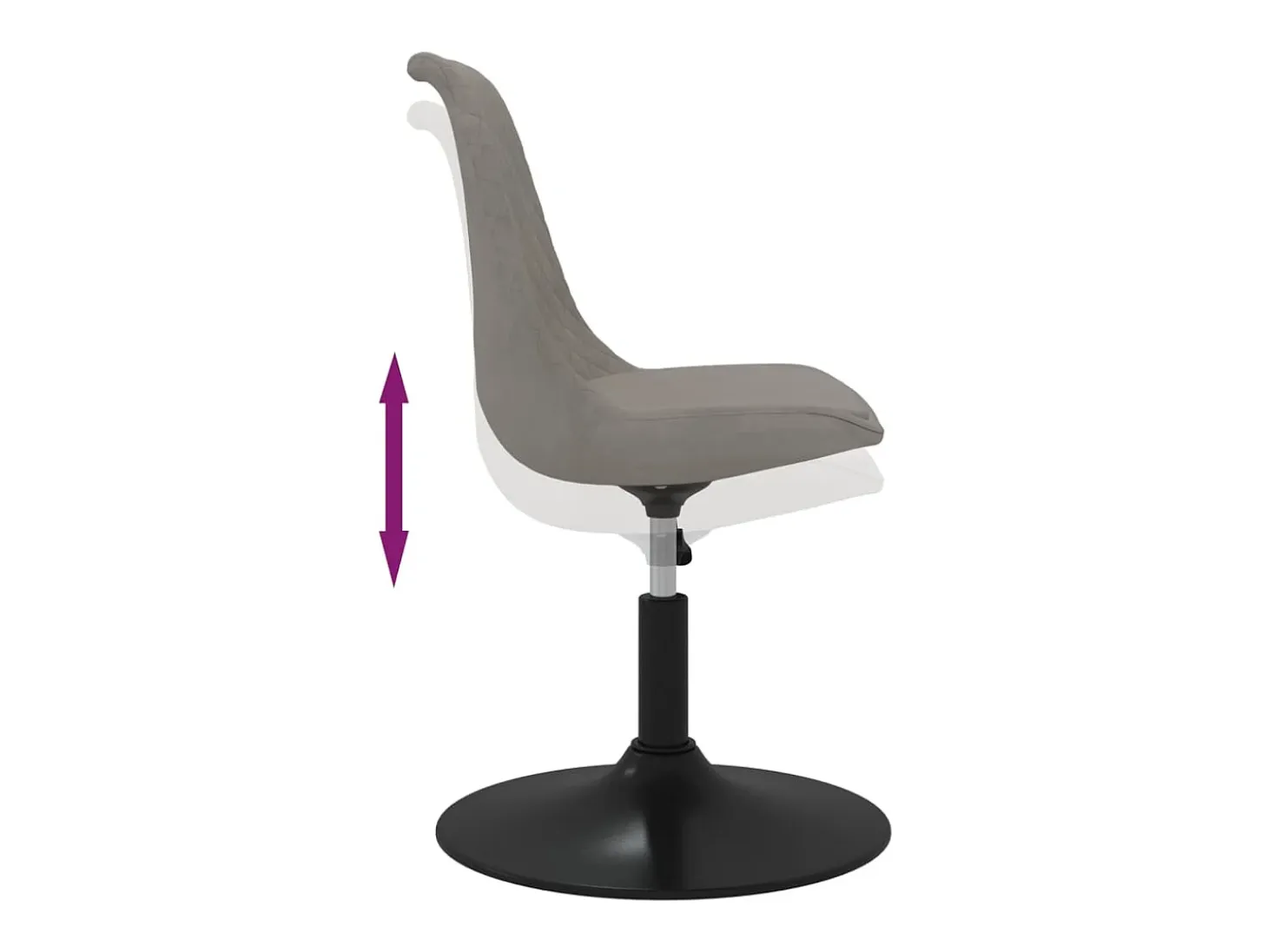 Sillas de comedor giratorias 4 unidades terciopelo gris claro