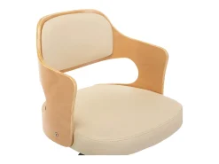 Sillas de comedor giratorias 4 unidades madera curvada cuero crema
