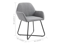 Sillas de comedor giratorias 2 unidades tela gris claro