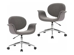 Sillas de comedor giratorias 2 unidades tela gris