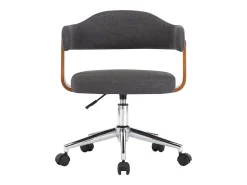 Sillas de comedor giratorias 4 unidades madera curvada y tela gris