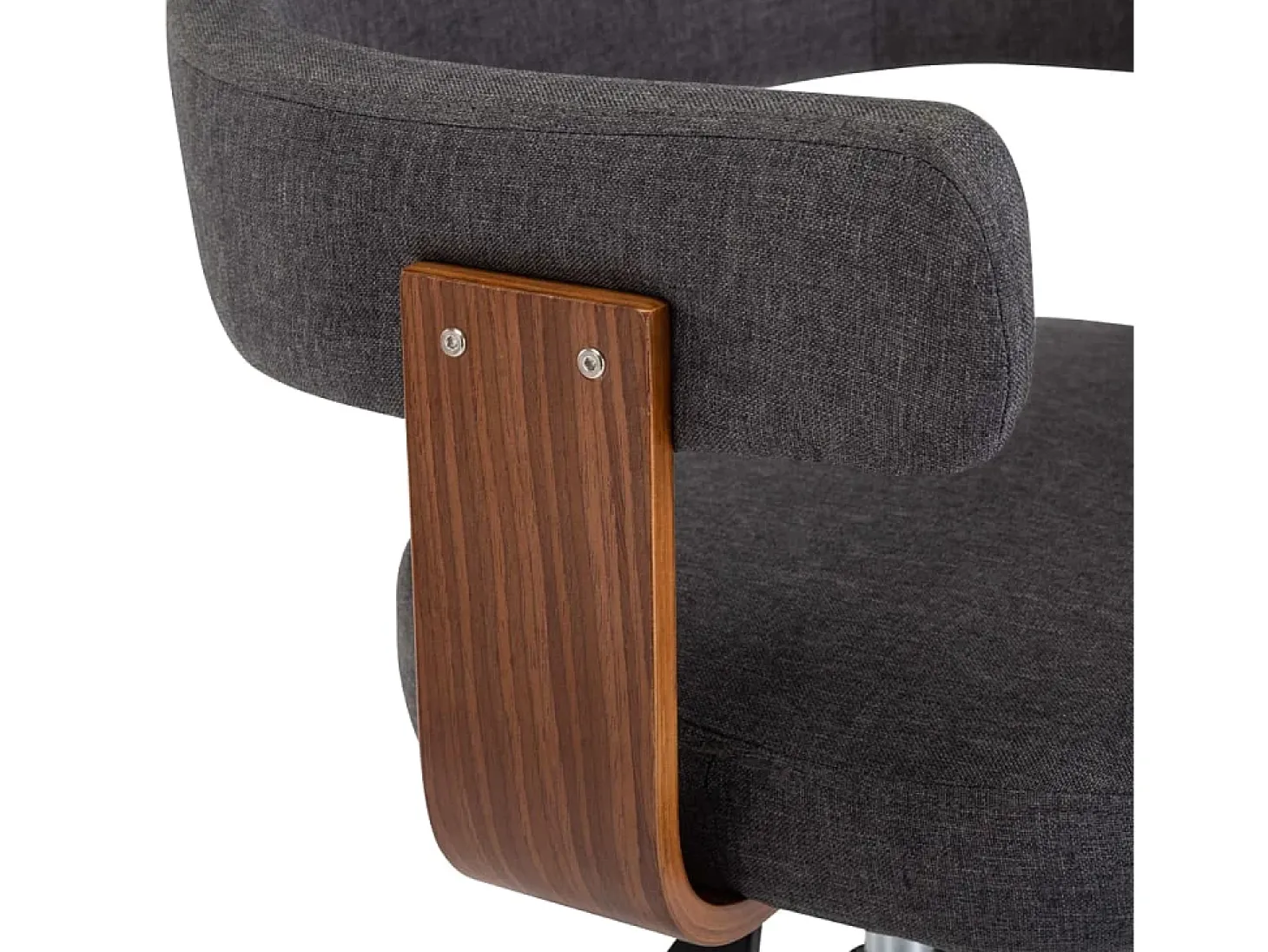 Sillas de comedor giratorias 4 unidades madera curvada y tela gris