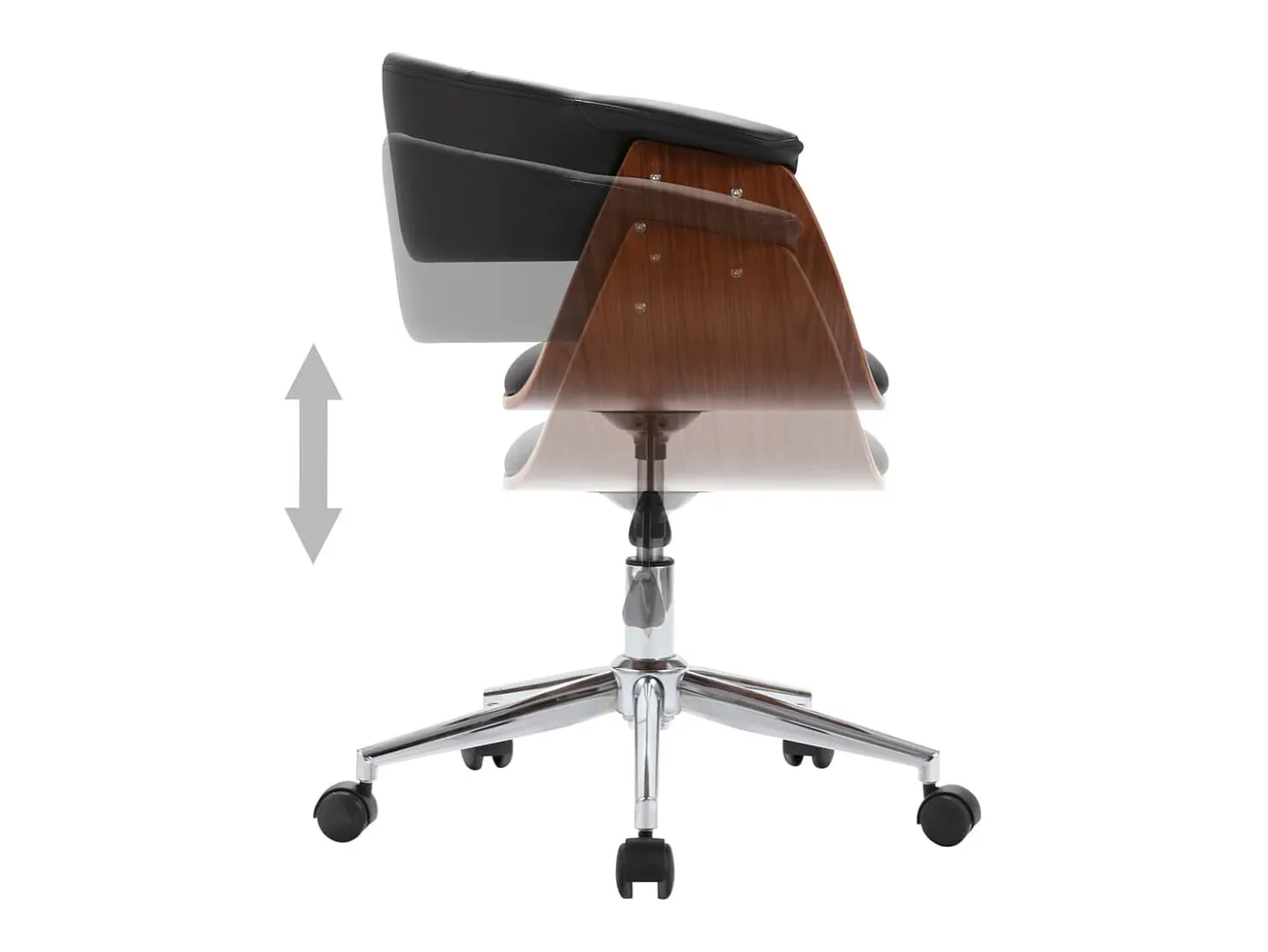 Sillas de comedor giratorias 4 unidades cuero sintético negro