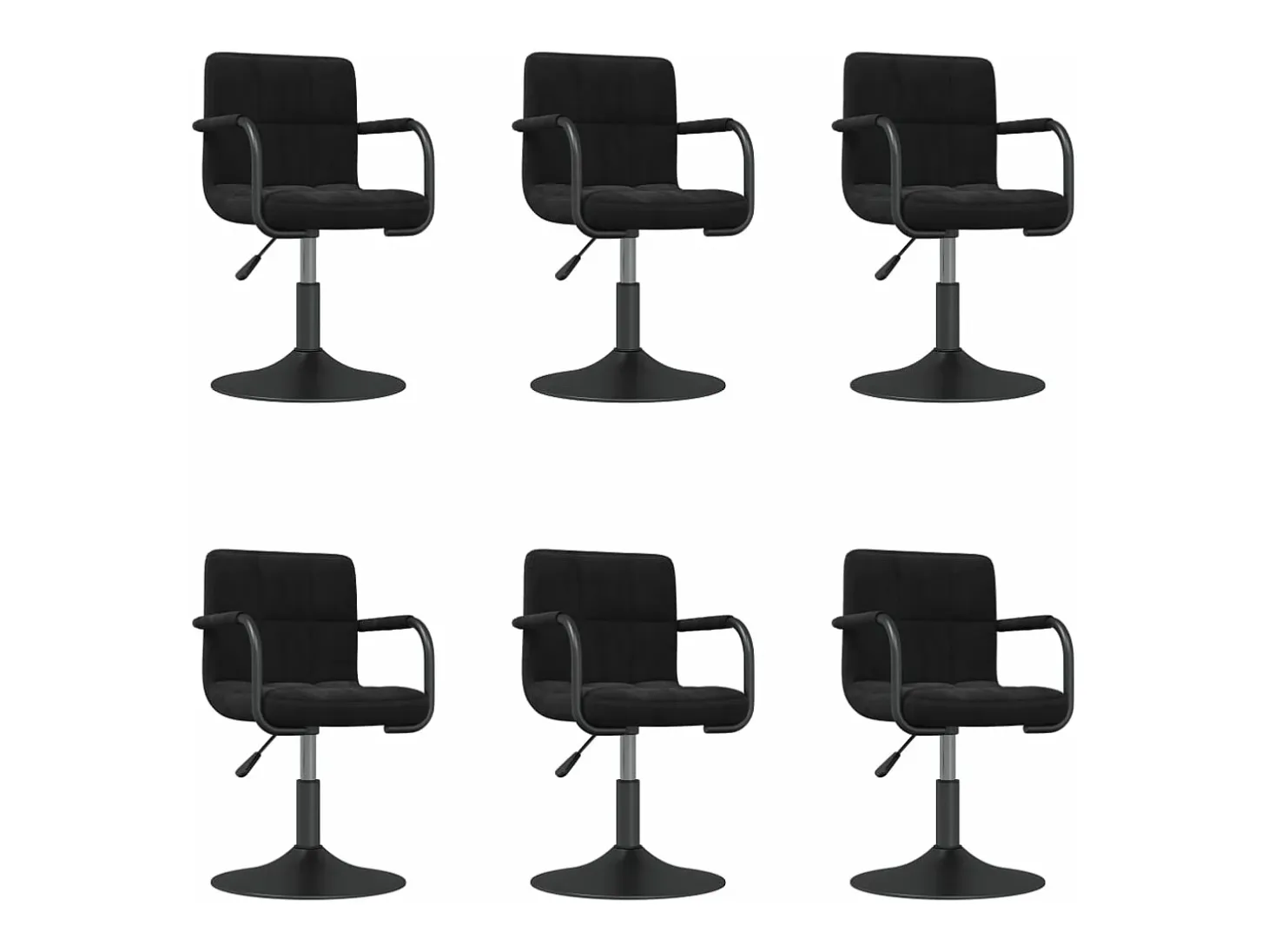 Sillas de comedor giratorias 6 unidades terciopelo negro