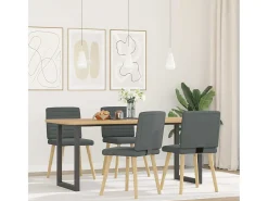 Sillas de comedor giratorias 4 unidades tela gris oscuro
