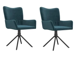 Sillas de comedor giratorias 2 unidades terciopelo azul