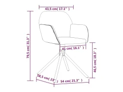 Sillas de comedor giratorias 2 unidades terciopelo gris oscuro