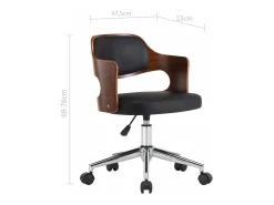 Sillas de comedor giratorias 6 unidades madera curvada y cuero negro
