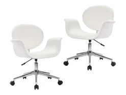 Sillas de comedor giratorias 2 unidades cuero sintético blanco