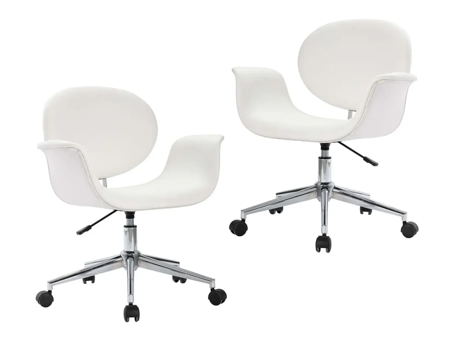 Sillas de comedor giratorias 2 unidades cuero sintético blanco