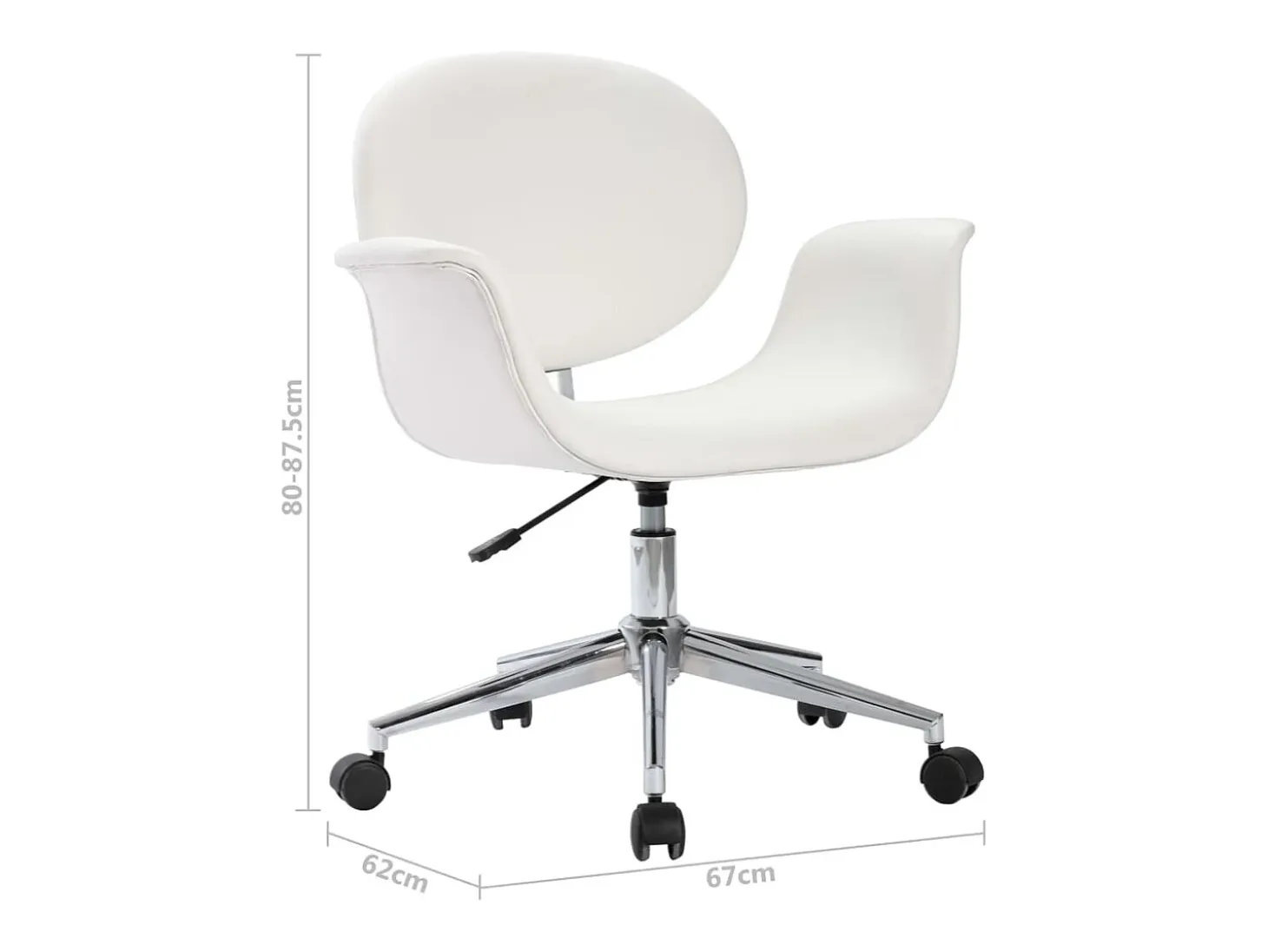 Sillas de comedor giratorias 2 unidades cuero sintético blanco