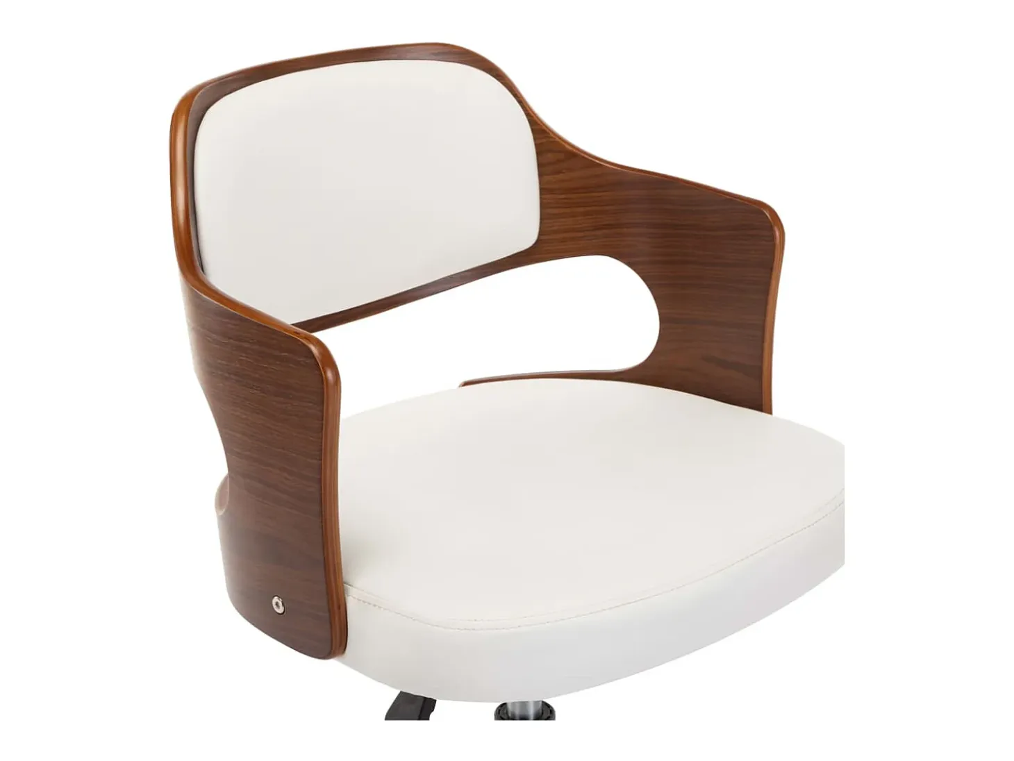 Sillas de comedor giratorias 4 unidades madera curvada cuero blanco