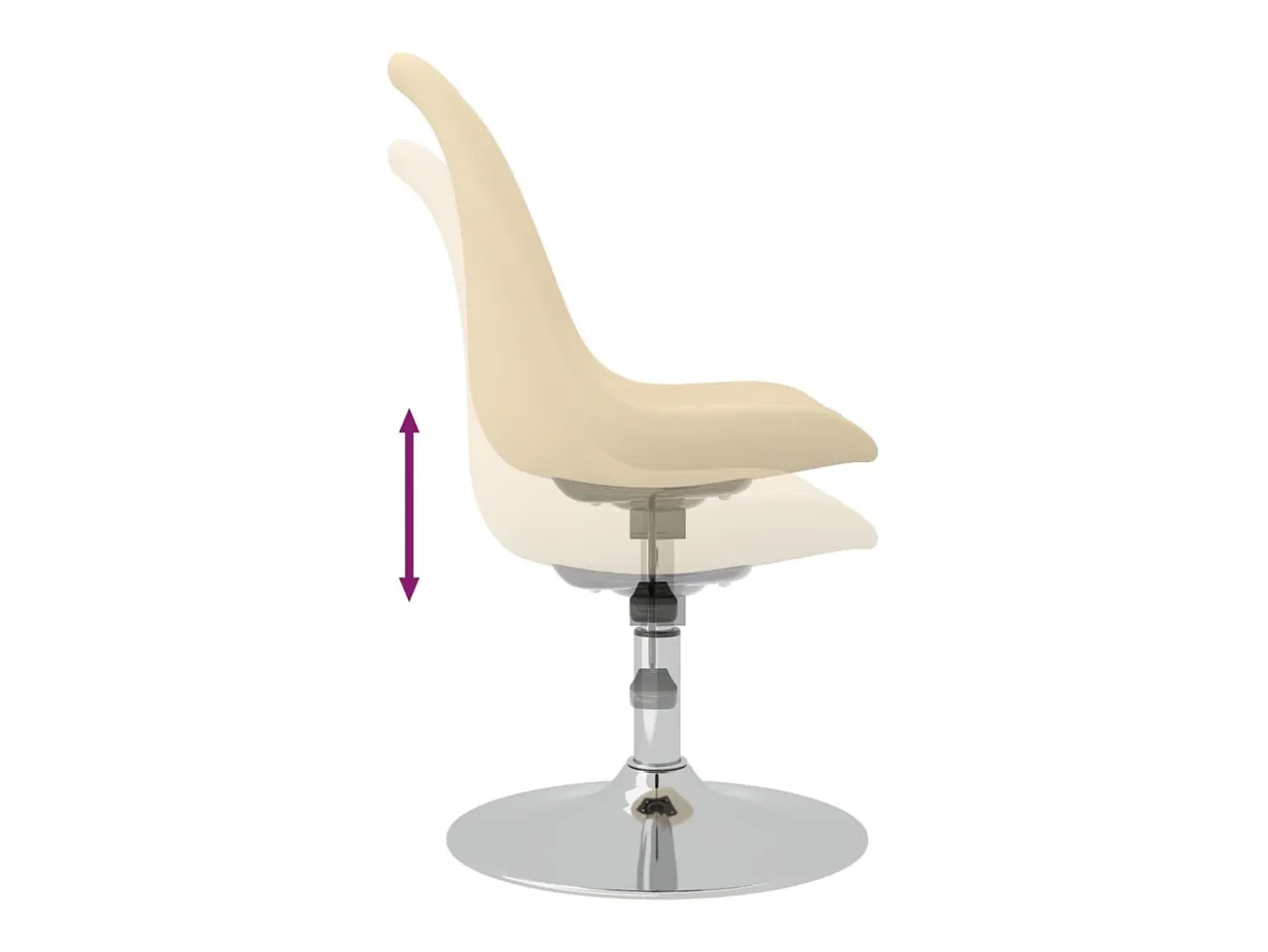 Sillas de comedor giratorias 4 unidades tela crema