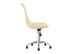 Sillas de comedor giratorias 2 unidades tela color crema