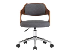 Sillas de comedor giratorias 4 unidades madera curvada y tela gris