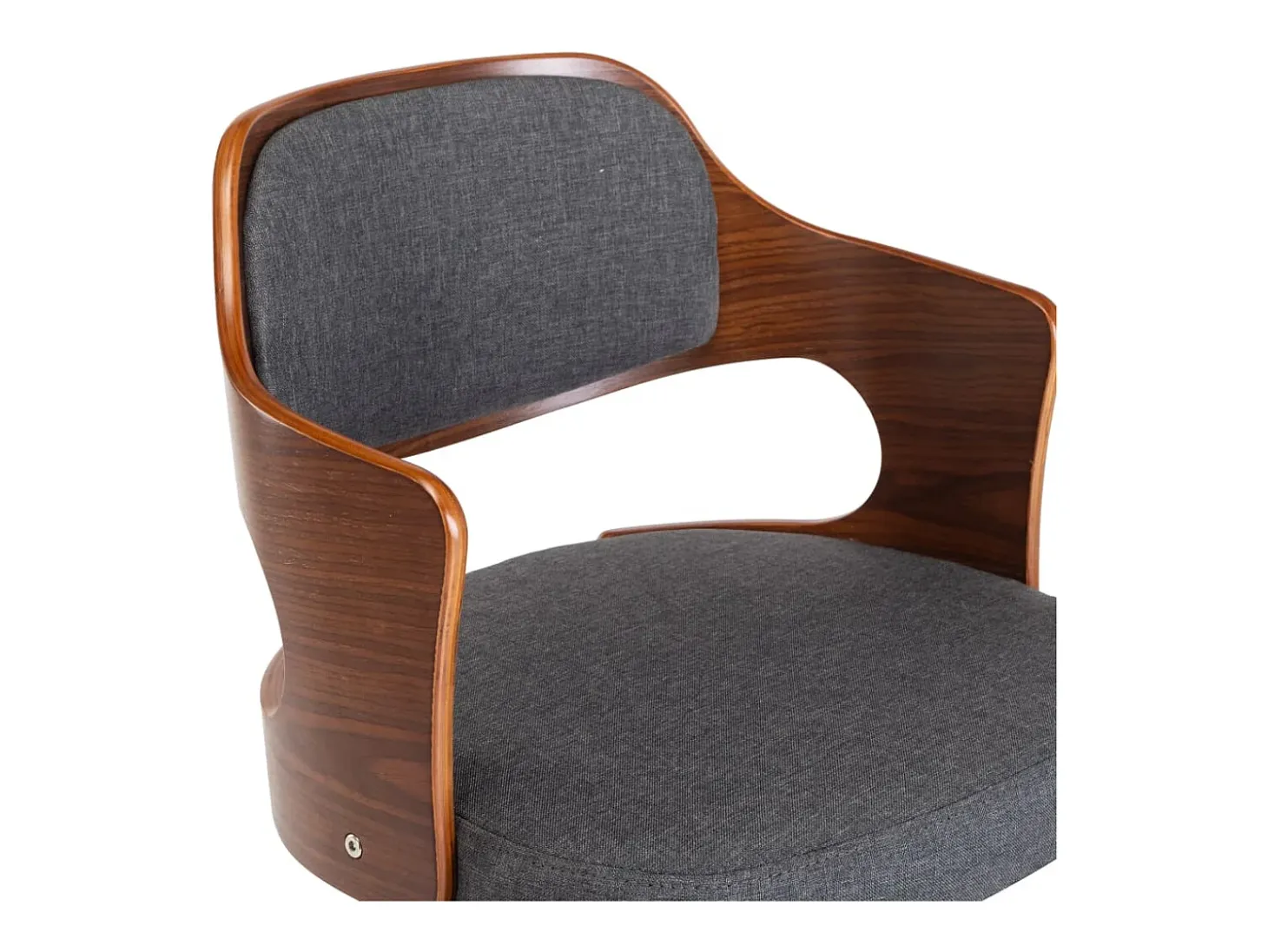 Sillas de comedor giratorias 4 unidades madera curvada y tela gris