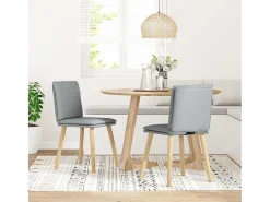 Sillas de comedor giratorias 2 unidades tela gris claro
