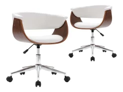 Sillas de comedor giratorias 2 unidades cuero sintético blanco