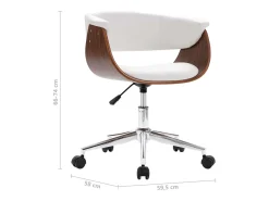 Sillas de comedor giratorias 2 unidades cuero sintético blanco