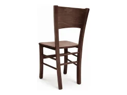 Sillas de comedor Lucy, juego de 2, en madera de nogal oscuro con asiento de madera maciza.