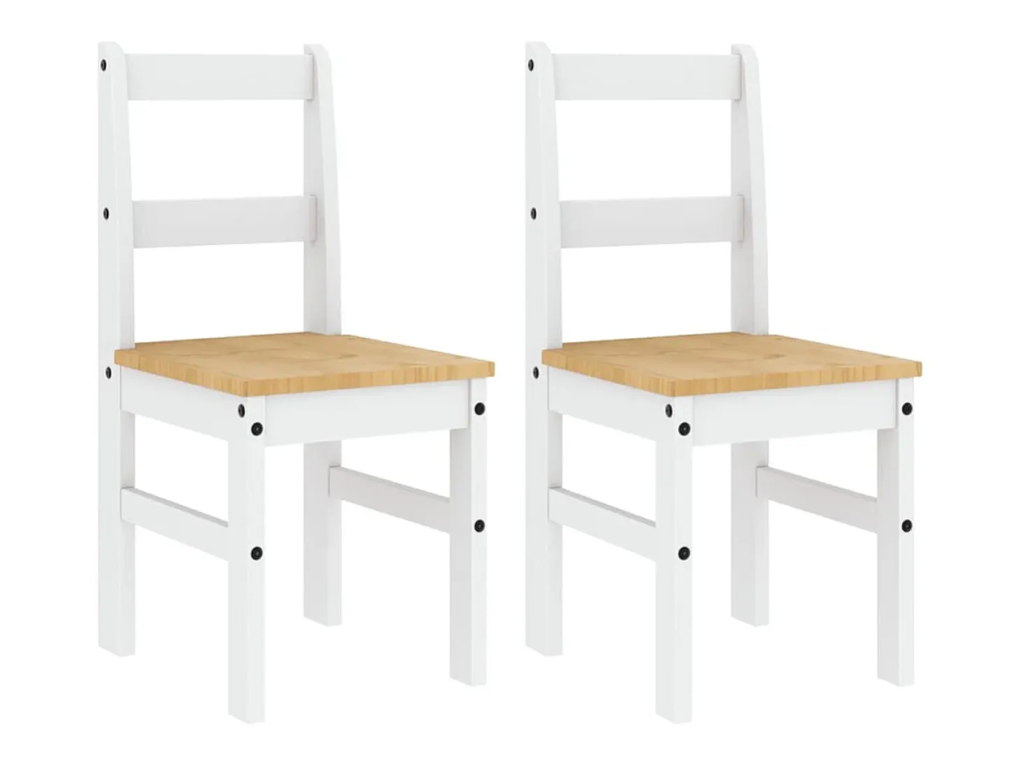 Sillas de comedor Panama 2 uds madera pino blanco 40x46x90 cm