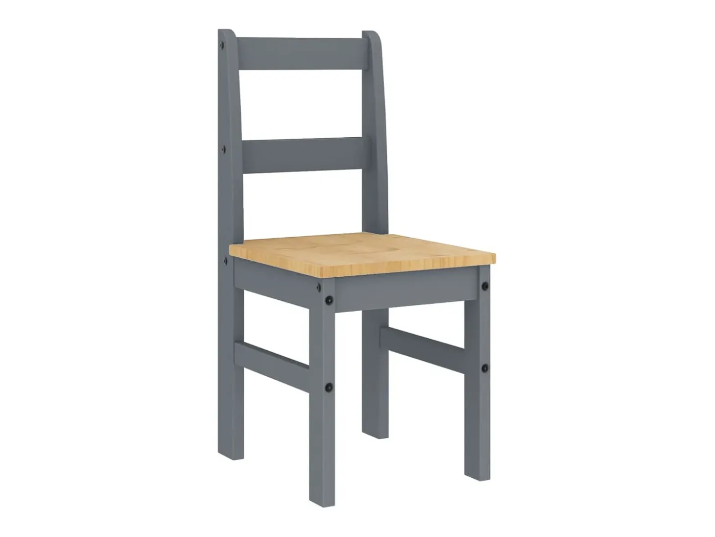 Sillas de comedor Panama 2 uds madera pino gris 40x46x90 cm