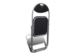 Sillas de comedor plegables 2 uds cuero sintético y acero negro